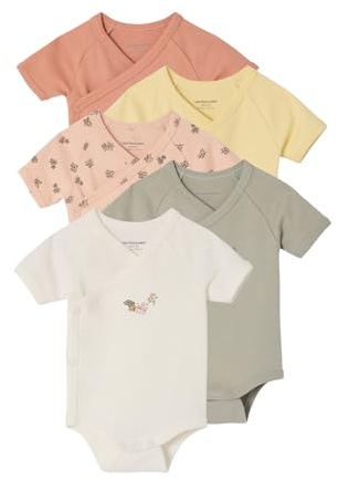 VERTBAUDET Lot 5 Bodies Manches Courtes Fleuris Bébé