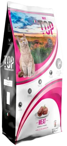 Pet's Garden Top Cats Meat Crocchette per Gatti Gusto Manzo Alimento Cibo Secco per Gatti Adulti di Tutte le Razze Sacco da 3Kg Prodotto Italiano