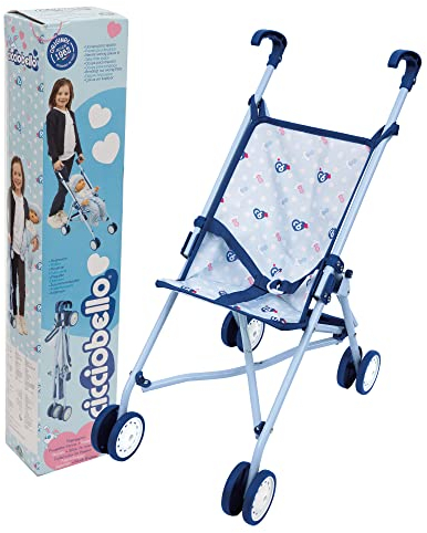 Cicciobello - Kinderwagen mit 4 Rädern, personalisierter Stoff mit Cicciobello Grafik, ab 3 Jahren, faltbar, Giochi Preziosi, GPZ06995