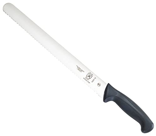 Mercer Culinary M23112 Millennia Black Handle, 12-Inch Wavy Edge, Slicer