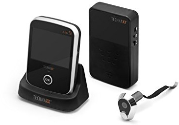 Technaxx Wireless Door Viewer TX-75, Digital door viewer with built-in camera and 3.5 desk monitor, doorbell for home security
