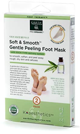 Earth Therapeutics Soft & Smooth Gentle Peeling Foot Mask - 2 Pairs