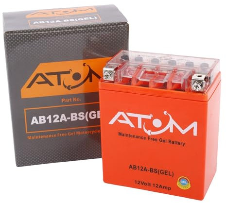 AB12A-A - Atom Gel Motorcycle Battery Factory Sealed 12V 12Ah