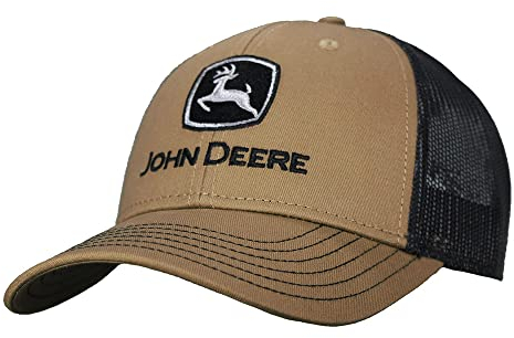 John Deere Twill Trucker Hat Mesh Baseball Cap-Olive-Os
