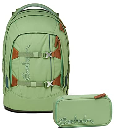 Satch Pack Schulrucksack Set 2tlg. mit Schlamperbox (Nordic Jade Green Skandi Edition)