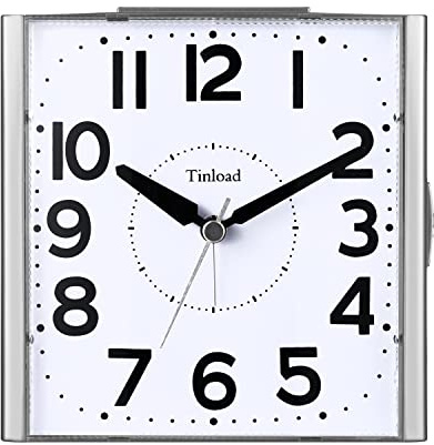 Tinload Analogue Senior Alarm Clock with Night Light, 4.7 Inch Large Dial, Table Clock with Snooze Function, Loud, Rising 3-Stage Bell Tone, Battery Operated (Best for Elderly)
