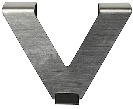 Gardinia Ganchos V-deco – Paquete de 2 unidades, aspecto de acero inoxidable