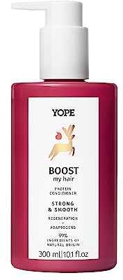 YOPE Boost my HAIR | Balsamo Rinforzante con Proteine Vegetali e Reishi | Capelli Danneggiati | Vegan | Dermatologicamente Testato | Olio d'oliva | 98% di ingredienti naturali | 300 ml