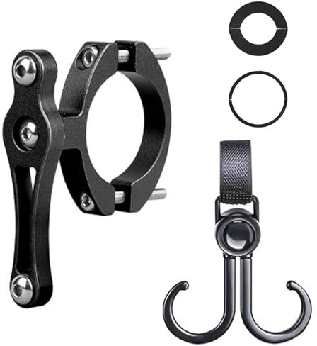 1 porte-bouteille d'eau de vélo, avec 1 double crochet rotatif, support universel pour bouteille d'eau (noir)