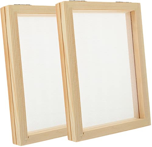 EXCEART 2 Pièces Cadre En Bois Artisanat Pour Fabrication De Papier Diy Écran De Fabrication Papier Réutilisable Kit Créatif Enfant 7X5 Pouces