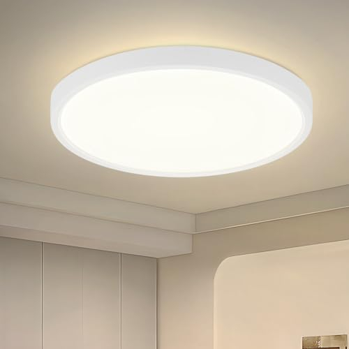 muyuua Deckenlampe LED Deckenleuchte Schlafzimmer - Schlafzimmerlampe Flach Küchenlampe Ø22cm Badlampe Rund 15W Badezimmer Deckenbeleuchtung Badezimmerlampe 4000K Flurlampe IP44 für Küche Flur Bad
