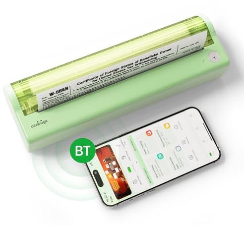 Bisofice P80 Mobiler Drucker a4 für unterwegs Thermodrucker A4, Bluetooth Portable Printer Tragbarer Drucker Klein Kompakt, Unterstützt A4 Thermopapier, Kompatibel mit Android/iOS/Win/Mac