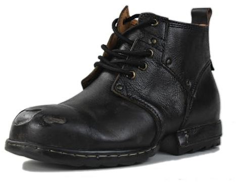 COWSDELLA män gripy svart järn bit tå-tippad design Chukka stövlar snörning motorcykel casual läder klänning känga för män mode 6015-3-A-R, Distressed svart, 43 EU