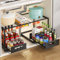 YunNasi Unterschrank Organizer Ausziehbar 2-Ebenen Spülschrank Organizer Verstellbares Unter Waschbecken Regal aus Stahl für Schränke Küche Badezimmer (Schwarz, A-Stil)