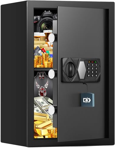 3.8 Cub Large Fireproof Safe for Home Use, Digital Home Safes Water and Fireproof with Backup Keys and Alarm System, Anti-Theft Fire Proof Safe Box for Home Office