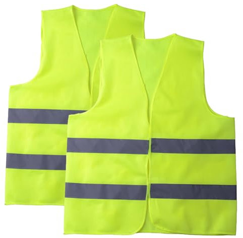 2 Pack Hi Vis Vests,Hi Vis Safety Vests with 2 Reflective Stripes,Night Workwear Reflective Vest,for Traffic Work, Running, Surveyor and Security Guard Construction Vest (Green)