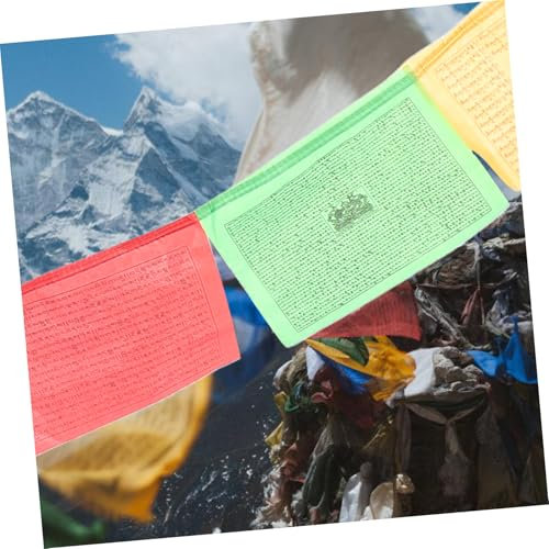 UKCOCO 20pièces Lot De Drapeaux De Prière Pour Extérieur Bannières Décoratives Pour Jardin Cheval Et Méditation