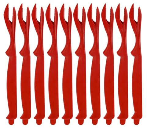 GRIRIW Forchette per Granchi in Plastica Rossa, Set da 10 Pezzi, Utensili per Frutti di Mare per Ristoranti e Uso Domestico, Accessori per Aprire Gusci di Aragosta e Granchio