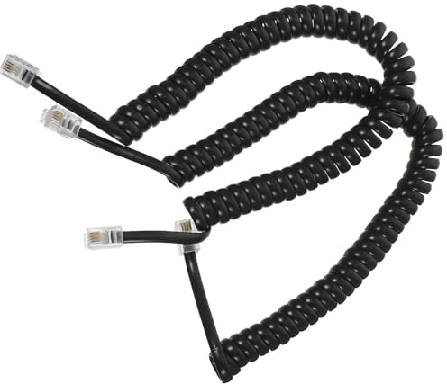 GAROZATION Cavi Telefonici a Spirale 2 Pezzi per Cornetta Telefono Fisso, Cavo Ricevitore Arrotolato Resistente e Morbido, Lunghezza Media per Uso Domestico e Ufficio
