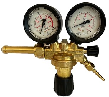 ROTHENBERGER Industrial Sauerstoff Druckminderer inkl. Flammenrückschlagventil mit 2 Manometern für Sauerstoff Mehrwegflaschen 35634