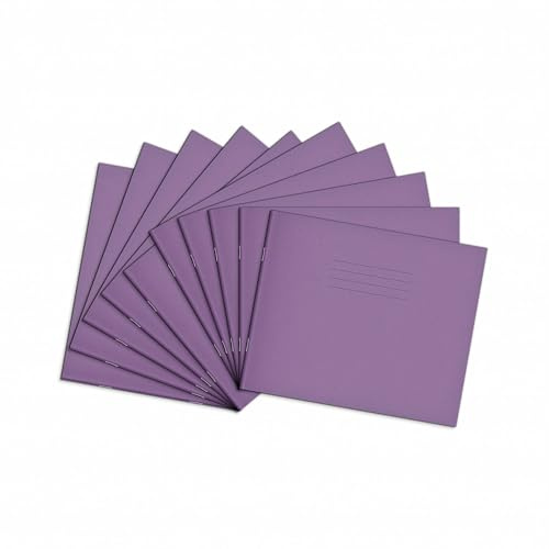 Rhino 6.5 x 8 Handwriting Practice Books, 32-Page / 4mm Feints Centred On 15mm Red Lines, 100-Pack, Office & School Stationery Supplies, Purple