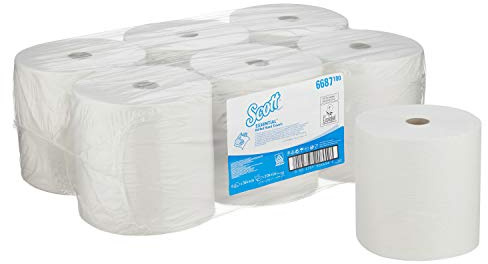 Scott Essential XL, 6687, Rolled Hand Towels , 1 Ply, White, 6 rolls x 354 m