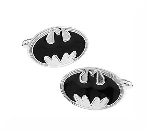 Boutons de manchette super héros et boîte de présentation en chrome, Batman 1, normal