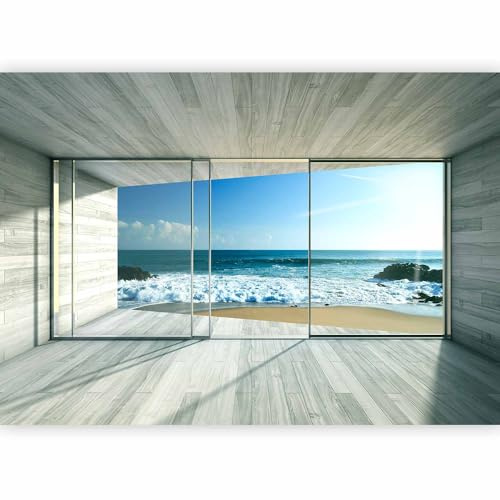 murando Fotomurale Carta da parati 400x280 TNT Murale alla moda Decorazione da Muro XXL Poster Gigante Design Soggiorno Cameretta Carta per pareti mare natura paesaggio finestra c-A-0084-a-c