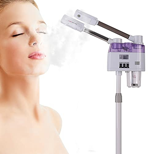 BJTDLLX Vaporizzatore viso Ozono Evaporatore sauna facciale doppio tubo caldo e freddo spray viso pulitore pori 800 Watt pulitore a vapore per rimuovere punti neri, ridurre l'invecchiamento della