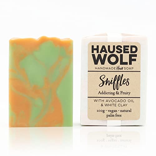 Haused Wolf Haarseife - 100 g - für den Einstieg, für fettige Kopfhaut & feines Haar - vegan - handmade in Germany (Sniffles)