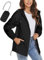 iWoo Dünne Regenjacke Damen Schwarz Wasserdicht Atmungsaktiv Leicht Regenmantel Outdoorjacke Übergangsjacke für Wandern Reisen Treking, Schwarz XL