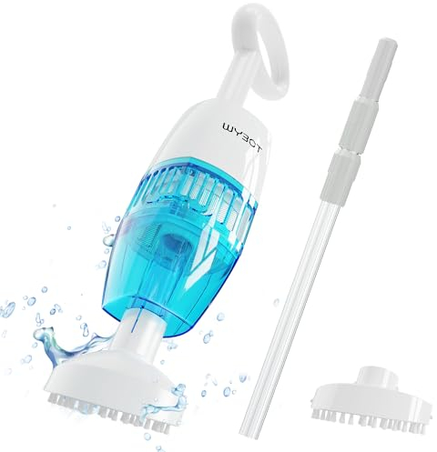 WYBOT Hyson 100 Robot Piscina Senza Fili per Whirlpools, Autonomia 60 Min, Aspiratore Piscina fondo Manuale con Asta Telescopica & 2 Spazzole, per Piscine Fuori Terra/Spas
