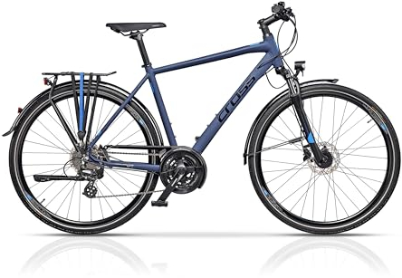Airtracks 28 Zoll Herren Trekking Fahrrad Avalon Gent Trekkingrad 24 x Gang Shimano Altus RD-M310 SGS - Blau Matt - Rahmenhöhen 48cm 52cm 56cm 60cm - (56cm (Körpergröße 175-185cm))