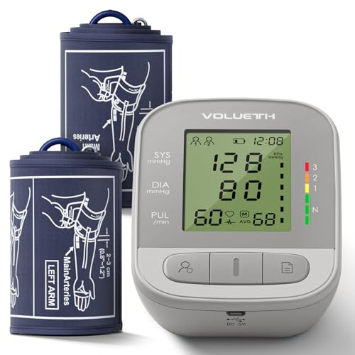 VOLUETH Upper Arm Blood Pressure Cuff, Blood Pressure Monitor for Kids & Adult, Small Cuff 7-9，Medium/Large Cuff 9-17，Perfect for Health Monitoring