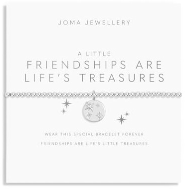 Joma Jewellery A LITTLE FRIENDSHIPS ARE LIFES TREASURES Silver Plated 17.5cm Stretch Bracelet stretch