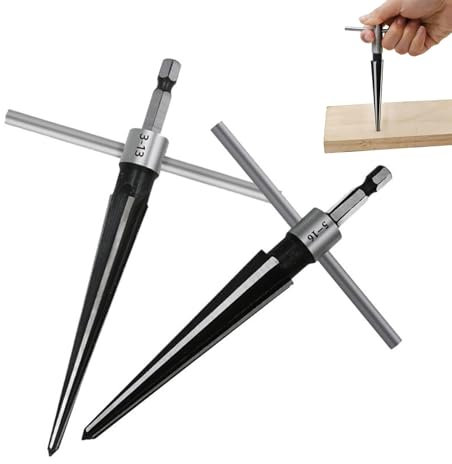 Fresadora Cónica,Fresadora Cónica con Mango en Forma de T,Fresadora Cónica Manual,Herramienta de Perforación con Mango Cónico Hexagonal, Escariador de Mano 2 Piezas 3-13 mm y 5-16 mm Tokaneit
