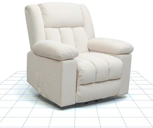 FLEXISPOT Relaxsessel, Aufstehsessel mit versteckter Becherhalter & Armlehnen-Aufbewahrung, Massagesessel mit Heizungfunktion im Wohnzimmer, Fernsehsessel für Senioren, Liegesessel mit USB (Weiß)