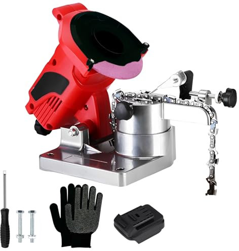 Affilacatene per Motoseghe, Affilatrice da Banco Regolabile con Doppio Angolo di 70° e Modalità Inversa, Affilatrice Catena Motoseghe Portatile per Catene da 12-20