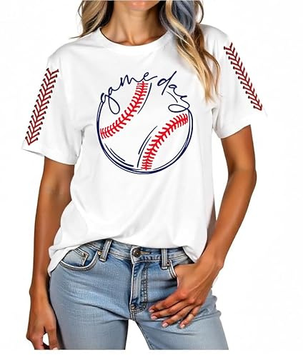 Baseball Mom T Shirt Women Men Game Day Tee Shirts Softball Sport Fan Lovers Gifts Casual Short Sleeve Tops Tee Holiday Outfits,Red,XL