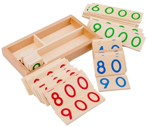 Cartes Numériques Bois | 1-9000 Puzzle De Comptage De Chiffres En Bois | Tableau Interactif Pour L'apprentissage, Tableau Noir Pour L'apprentissage Des Mathématiques Éducatives, Jeu De