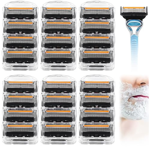Cuchillas de afeitar ProGlide Wet Shaver para hombre, 24 cuchillas de repuesto para afeitadora en húmedo, paquete económico de 5 cuchillas Fusion, cuchillas Pro Glide, Fusion 5 ProGlid