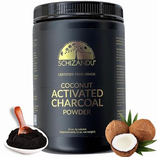 Organic Charcoal Powder by Schizandu - Activated Charcoal Natural, Vegan, Organic, GMO Free - Large Bottle 25 oz Powder