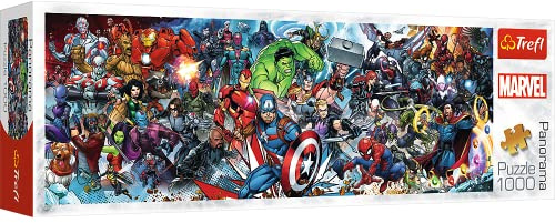 Trefl Marvel Avengers Panorama 1000 Piece Jigsaw Puzzles for Adults & Children Aged 12+ Marvel Universe Wide Panoramic Puzzle