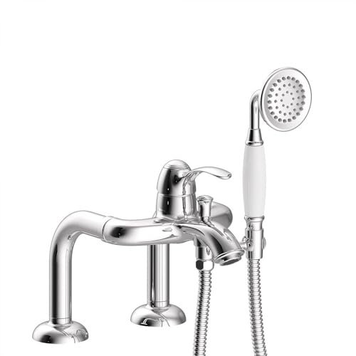 Monomando bañera de repisa Ducha de mano anticalcárea. Flexo doble engatillado-24219401