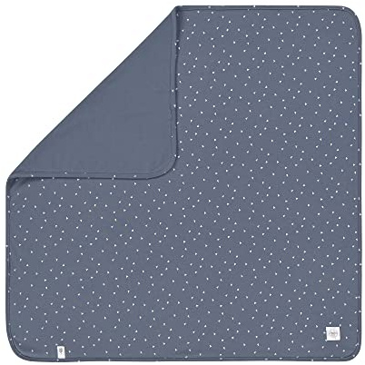 LÄSSIG Baby gosig filt gosig filt GOTS certifierad mjuk/Interlock babyfilt 80 x 80 cm triangel blå