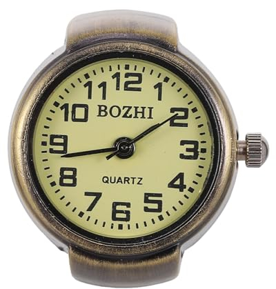 Mikikit Ringuhr, verstellbare Fingeruhren, , Vintage-Uhr mit römischen Ziffern, rundes Zifferblatt für Herren