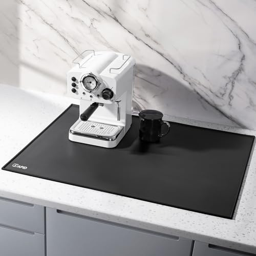 SAPID 32x24 Extra Large Silicone Mat With Raised Edge, Rolled-Up Silicone Mats For Kitchen Counter Heat Resistant Silicone Mat With Lip, Thick Countertop Protector Mat,Silicone Mats For Crafts,Black
