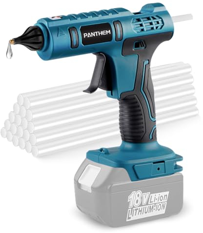 Pistola de Pegamento Caliente, Compatible con Makita 18 V, 100W Pistola de Pegamento con 20pcs Barras, Juego de Pistola de Silicona Para la Escuela Arte de Bricolaje (Sin batería)