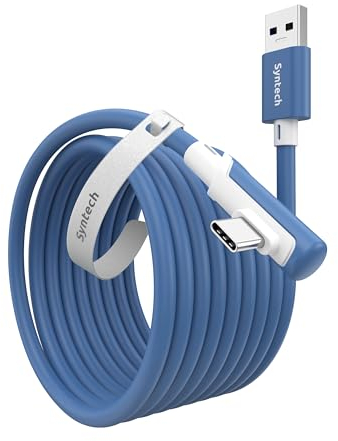 Syntech Cable Link de 5 Metros, compatible con Oculus/Meta Quest 3/Meta Quest 3S, Quest2/Pro/Pico 4/Ultra, Transferencia de Datos de Alta Velocidad, Cable Link USB 3.0 a USB C para Auriculares VR