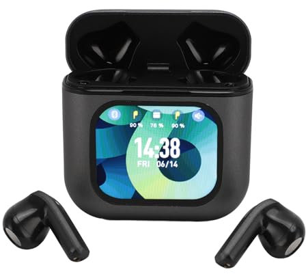 Denash Cuffie Bluetooth, Auricolari Intrauricolari Auricolari Wireless con Cancellazione del Rumore con Custodia di Ricarica, Auricolari Stereo HiFi Cuffie Sportive (BLACK)